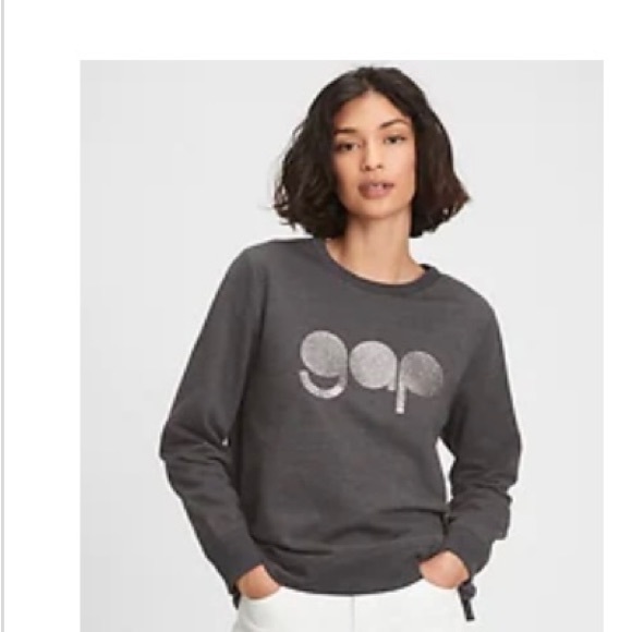 GAP Factory Tops - NWT Gap Logo Crewneck Sweatshirt Size XXL Charcoal Gray 🔥still in package🔥
